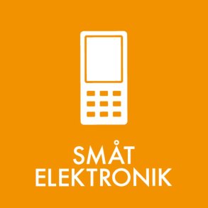 Piktogram, 6x6cm, orange, folie, til sm�t elektronik, selvkl�bende