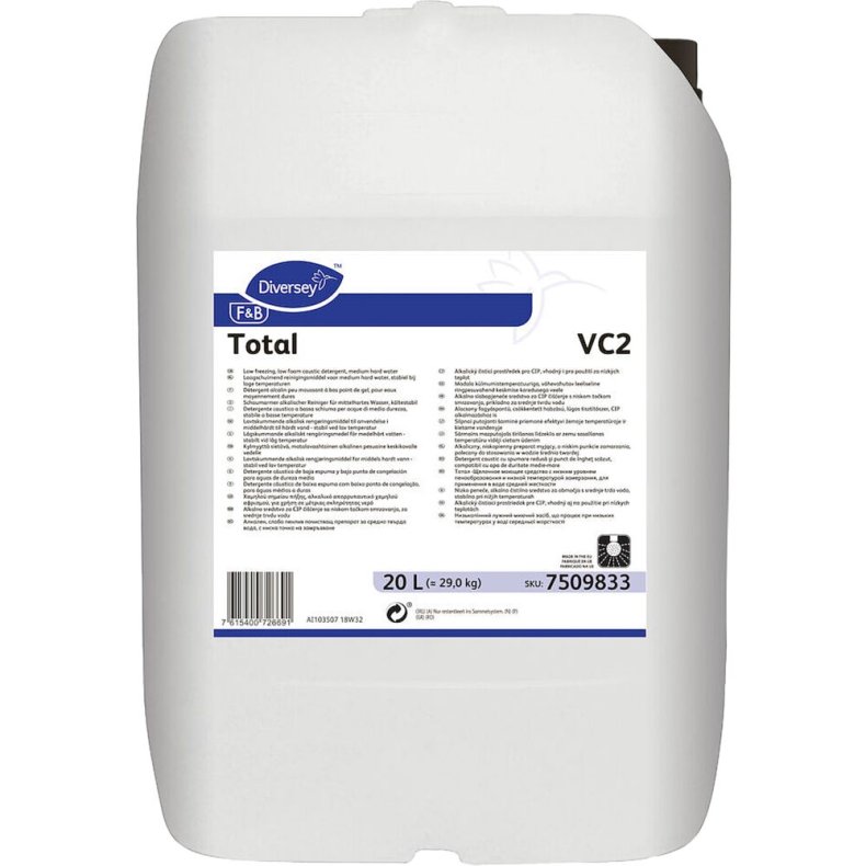 Grundrens, Diversey Total VC2, 20 l, CIP, uden farve og parfume