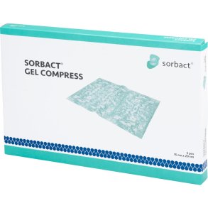 Hydrofob bandage, Sorbact Gel Compress, 15x20cm, gr�n, latexfri, steril, engangs *Denne vare tages ikke retur*