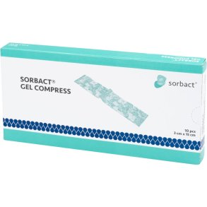 Hydrofob bandage, Sorbact Gel Compress, 15x3cm, gr�n, latexfri, steril, engangs *Denne vare tages ikke retur*