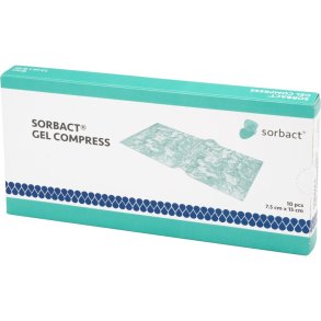 Hydrofob bandage, Sorbact Gel Compress, 15x7,5cm, gr�n, latexfri, steril, engangs *Denne vare tages ikke retur*