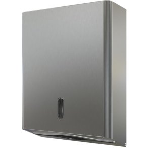 Dispenser, neutral, Maxi, 11,5x27x36cm, gr�, rustfrit st�l, til alle typer h�ndkl�deark