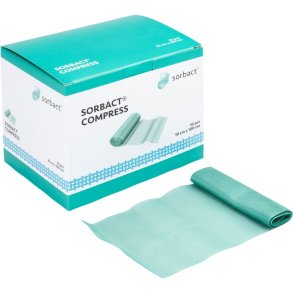 Hydrofob bandage, Sorbact Compress, 100x10cm, gr�n, rulle, u/kl�b, latexfri, steril, engangs *Denne vare tages ikke retur*