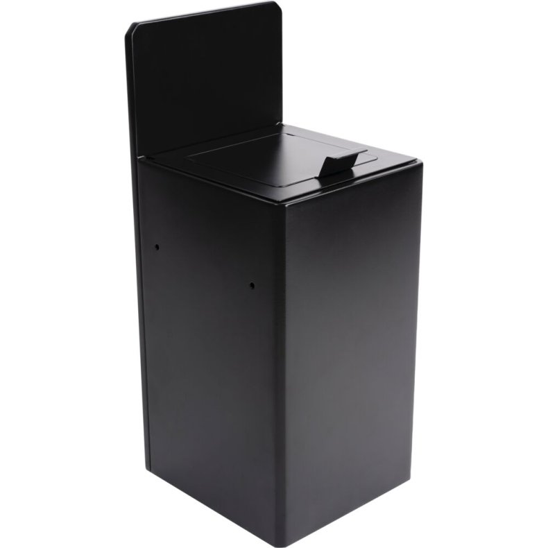 Affaldsspand, V-Part, sort mat, pulverlakeret st�l, 1-rums, 1x20 l,  forberedt til v�gmontering