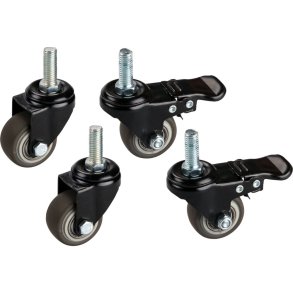 Hjuls�t, V-Part, sort mat, metal, til affaldsspand 40 l, bev�gelige, 2 med bremse