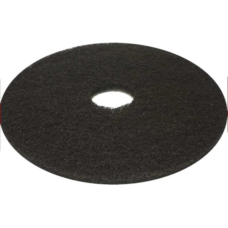 Gulvrondel, 13", �330mm, sort, genanvendt PET fiber, til grovere v�dskuring *Denne vare tages ikke retur*
