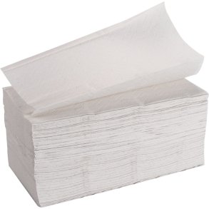 H�ndkl�deark, ABENA Care-Ness Classic, 2-lags, V-fold, 22x22,5cm, 11,2 cm, hvid, genanvendt papir