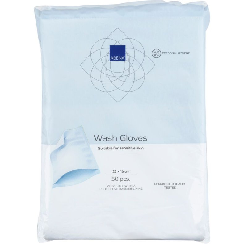 Vaskehandske, Dry, Airlaid/PE, ABENA, 23x16cm, ultrasonic sealed, airlaid, engangs