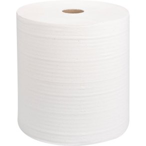 V�rkstedsrulle, 2-lags, 500m x 32cm, �30cm, hvid, genanvendt papir