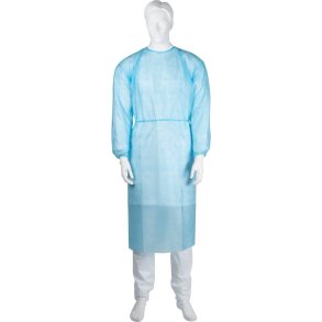 Beskyttelseskittel, ABENA Excellent, XL, 142x150cm, 23 gsm, bl�, PP, usteril, engangs