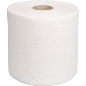 V�rkstedsrulle, ABENA Care-Ness Basic, 1-lags, 450m x 23,6cm, �25cm, hvid, genanvendt papir