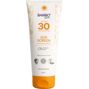 Sollotion, Bambo Nature, 200 ml, UVA- og UVB-beskyttelse, SPF 30, uden farve og parfume
