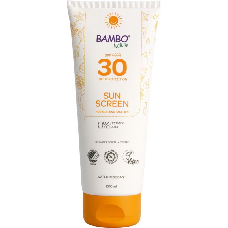 Sollotion, Bambo Nature, 200 ml, UVA- og UVB-beskyttelse, SPF 30, uden farve og parfume