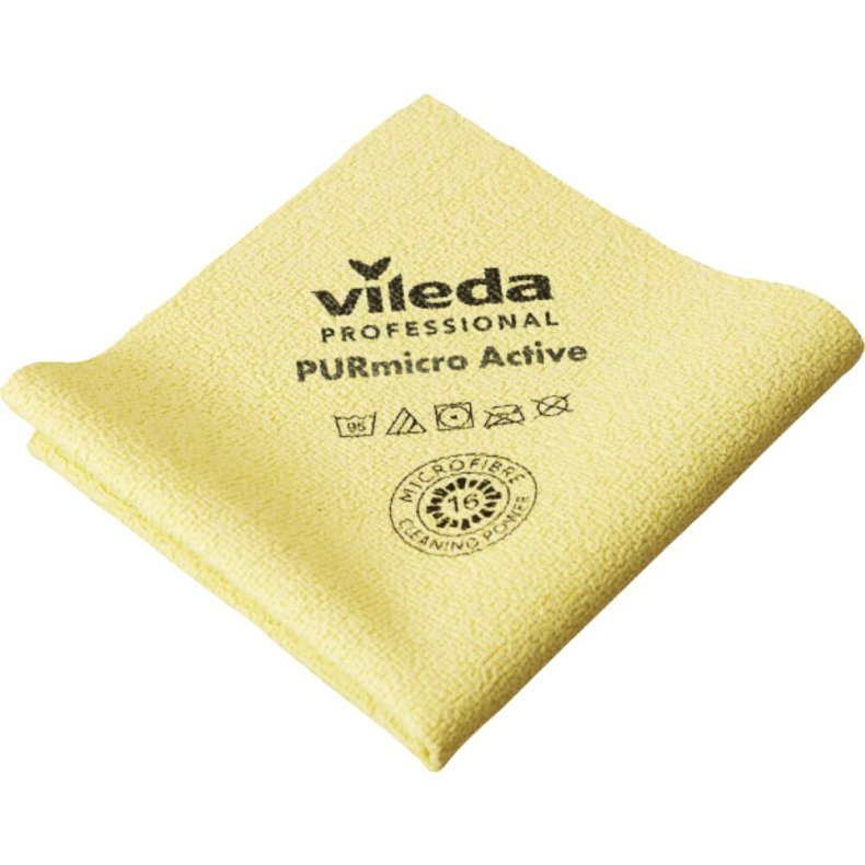 Reng�ringsklud, Vileda PURmicro Active, 35x38cm, gul