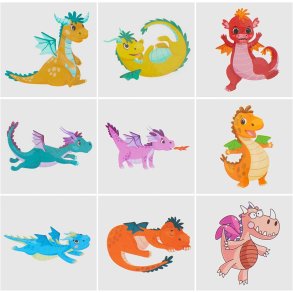 Leget�j, klisterm�rker dinosaurer