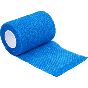 Fikseringsbind, ABENA, 4,5m x 7,5cm, bl�, selvh�ftende, latex, usteril *Denne vare tages ikke retur*
