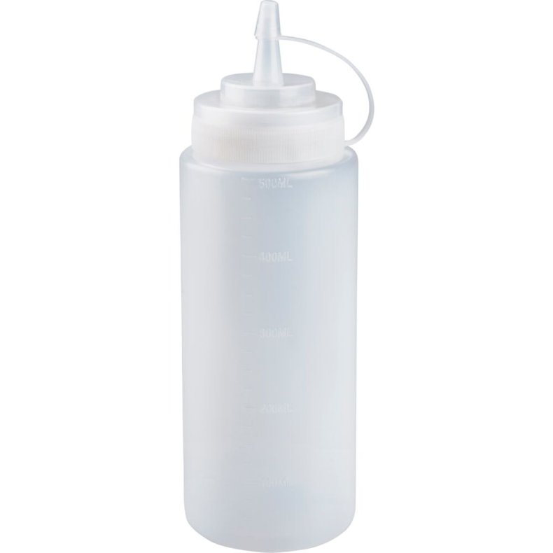 Doseringsflaske, 500 ml, klar, plast, med ketchupl�g