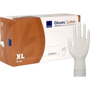 Unders�gelseshandske, ABENA Classic, XL, nature, latex, pudderfri