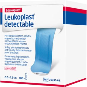 H�fteplaster, Leukoplast Detectable, 7,2x2,2cm, bl�, steril *Denne vare tages ikke retur*