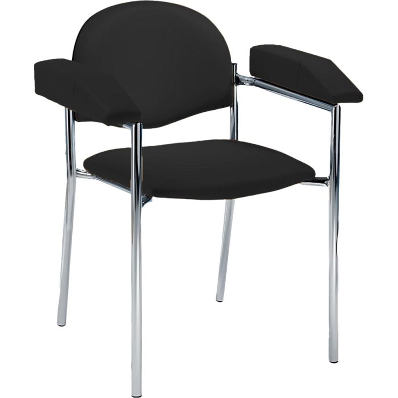 Blodpr�vetagningsstol, Simpex Haemo Linea Cuneo, sort, kunstl�der, uden hjul