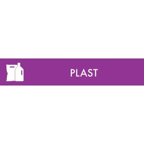 Piktogram, 3x16cm, lilla, folie, til plast, selvkl�bende