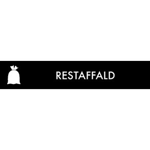 Piktogram, 3x16cm, sort, folie, til restaffald, selvkl�bende