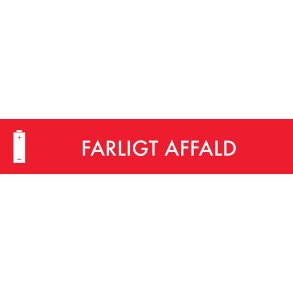 Piktogram, 3x16cm, r�d, folie, til farligt affald, selvkl�bende
