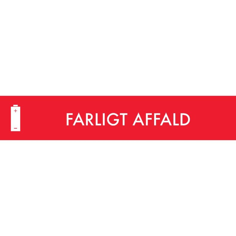 Piktogram, 3x16cm, r�d, folie, til farligt affald, selvkl�bende