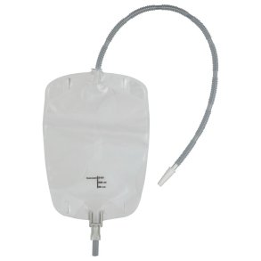 Urinpose, benpose, Conveen Security+, 6cm, 500 ml, etkammer, VV, NW bagside