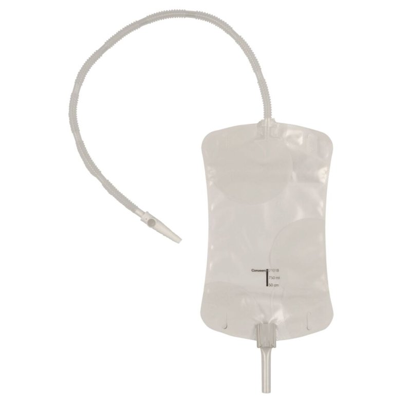 Urinpose, benpose, Conveen Security+, 50cm, 750 ml, etkammer, VV, NW bagside, just�rbar slange *Denne vare tages ikke retur*