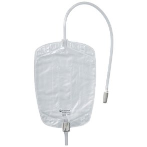 Urinpose, benpose, Conveen Contour, 45cm, 600 ml, flerkammer, VV, NW bagside, just�rbar slange