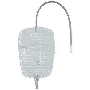 Urinpose, benpose, Conveen Contour, 45cm, 800 ml, flerkammer, VV, NW bagside, just�rbar slange