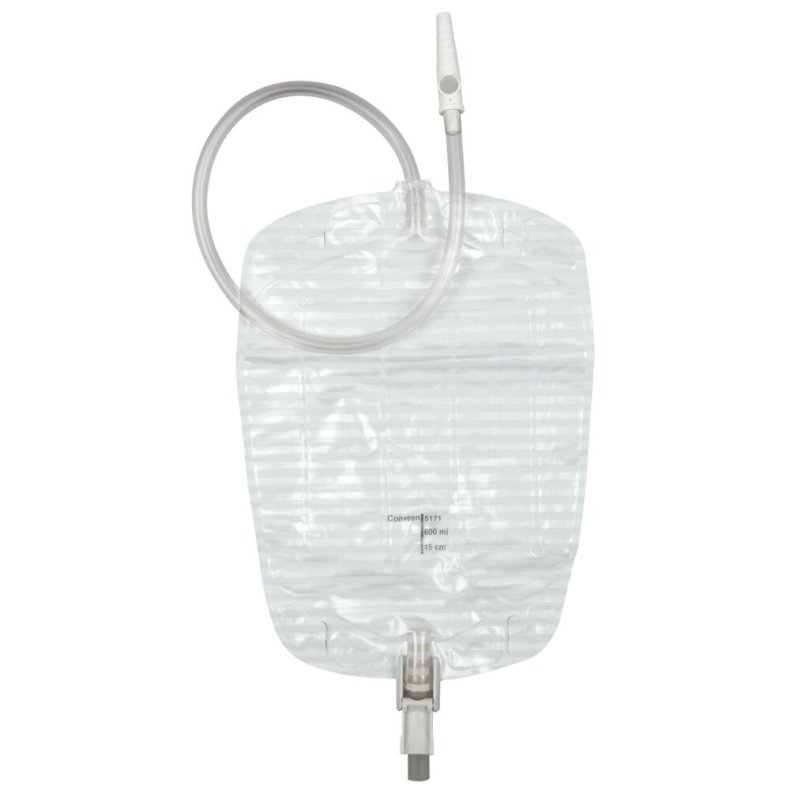 Urinpose, benpose, Conveen Contour, 45cm, 600 ml, flerkammer, VV, NW bagside, just�rbar slange *Denne vare tages ikke retur*