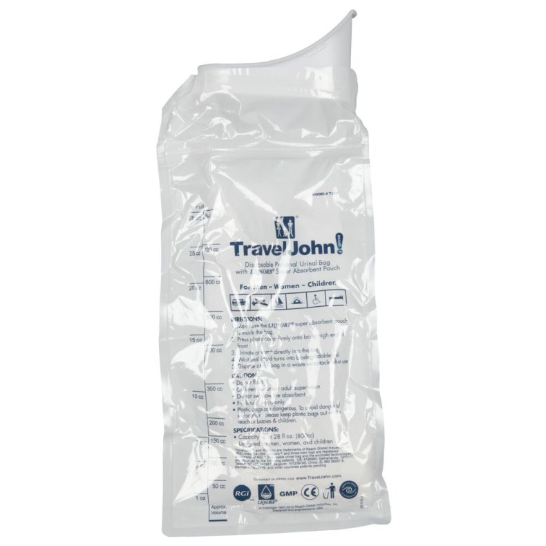 Urinkolbe, Travel John, One size, hvid