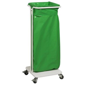 Affaldsstativ, S�kko-Boy, hvid, pulverlakeret st�l, 60 l, med s�kkeholder
