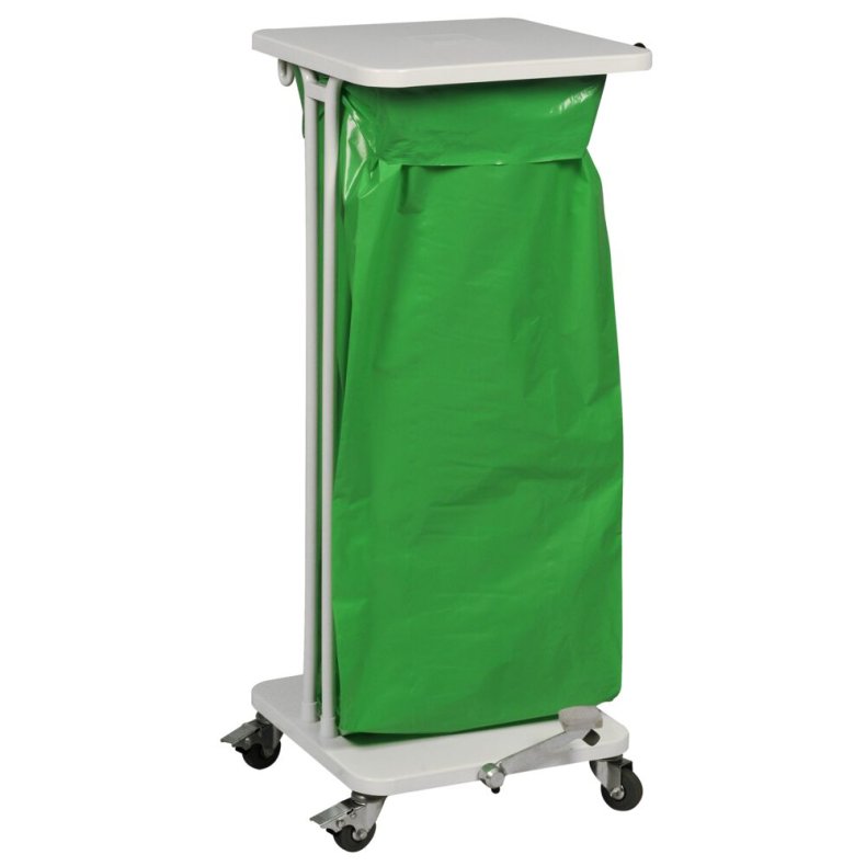 Affaldsstativ, S�kko-Boy, hvid, pulverlakeret st�l, 60 l, med pedal og soft close l�g