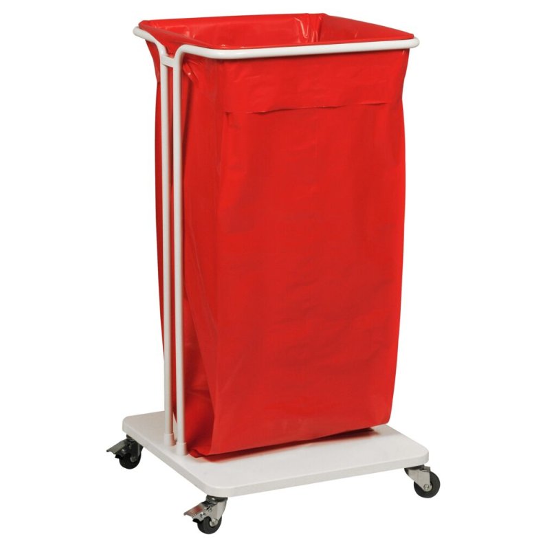 Affaldsstativ, S�kko-Boy, hvid, pulverlakeret st�l, 120 l, med s�kkeholder