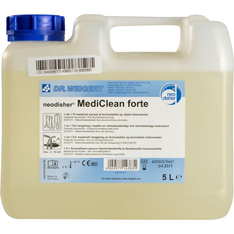 Instrumentopvask, Neodisher MediClean forte, 5 l, uden farve og parfume