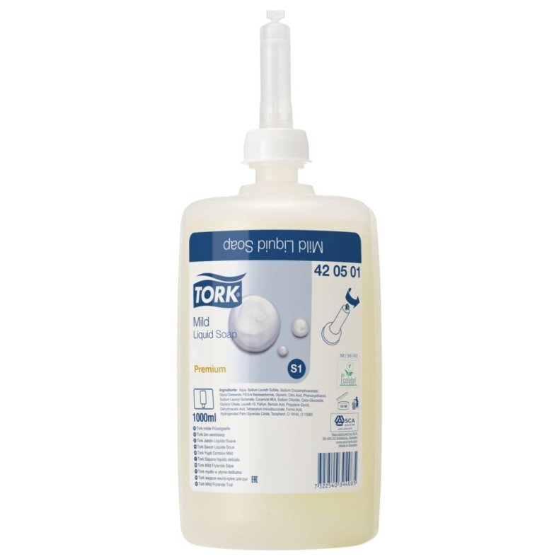 H�nds�be, Tork S1 Premium, 1000 ml, med farve og parfume, flydende,1,0 ml pr. dosering