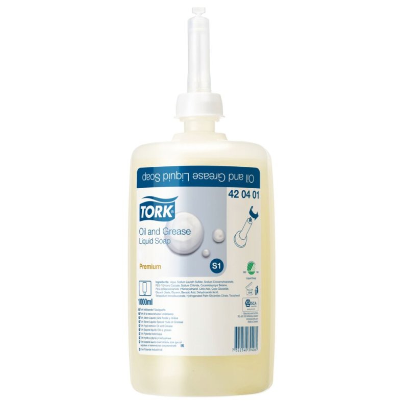 H�nds�be, Tork S1 Premium, 1000 ml, uden farve og parfume, flydende,1,0 ml pr. dosering