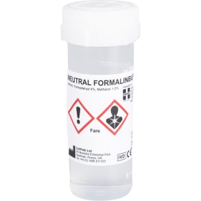 Formalin, 20 ml, i 40 ml b�ger med skruel�g, fareetiket og certifikat