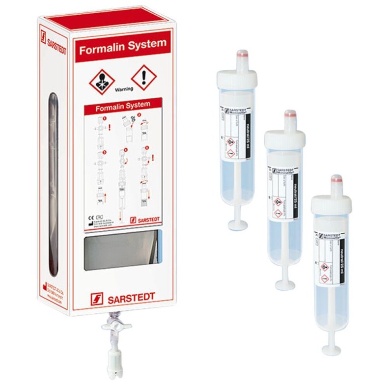 Formalin, 450 ml, v�vsfikseringskit med 50 stk. 25 ml pr�veglas *Denne vare tages ikke retur*