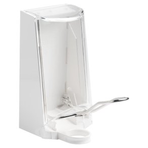 Dispenser, Sterisol, 700 ml, st�l, til lukket dispenser med klar kappe, rustfri albuebetjening