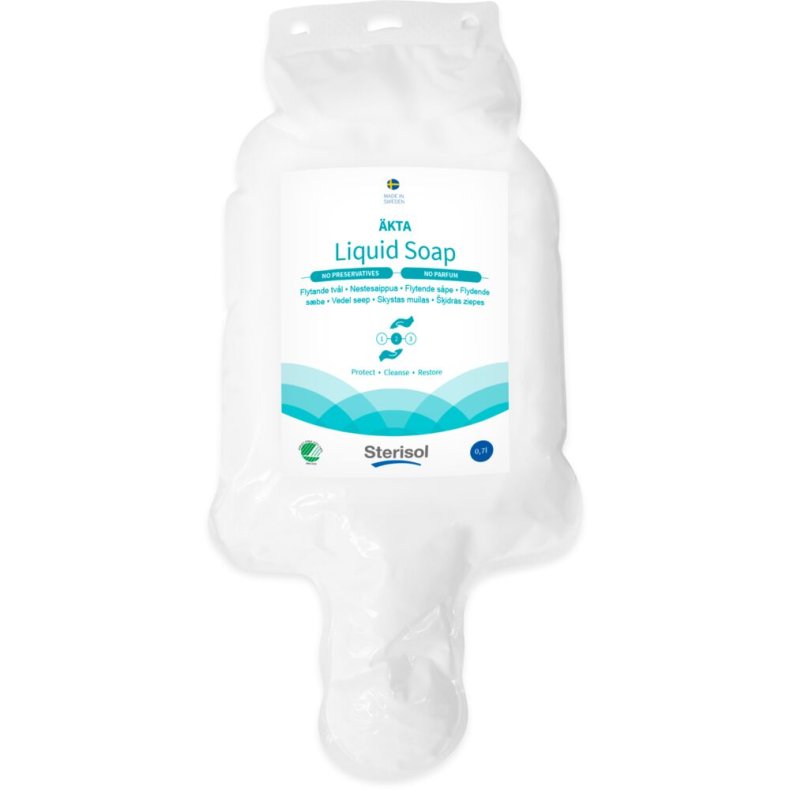H�nds�be, Sterisol, 700 ml, �gte flydende s�be, uden farve, parfume og konserveringsmidddel