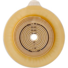 Stomiplade, Assura, beige, 40 mm, 10-35 mm, opklipbar, med b�lte�rer *Denne vare tages ikke retur*
