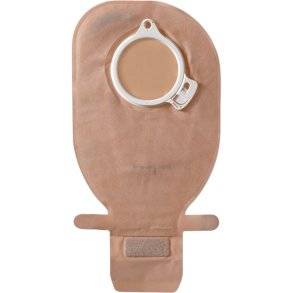 Ileostomipose, Assura Plus, Midi, beige, 50 mm, 2-dels, t�mbar, med bl�d forside *Denne vare tages ikke retur*