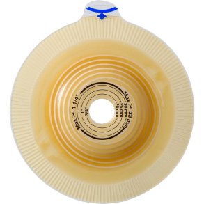 Stomiplade, Assura, beige, 40 mm, 21 mm, konveks bl�d, med ekstra kl�ber og b�lte�rer *Denne vare tages ikke retur*