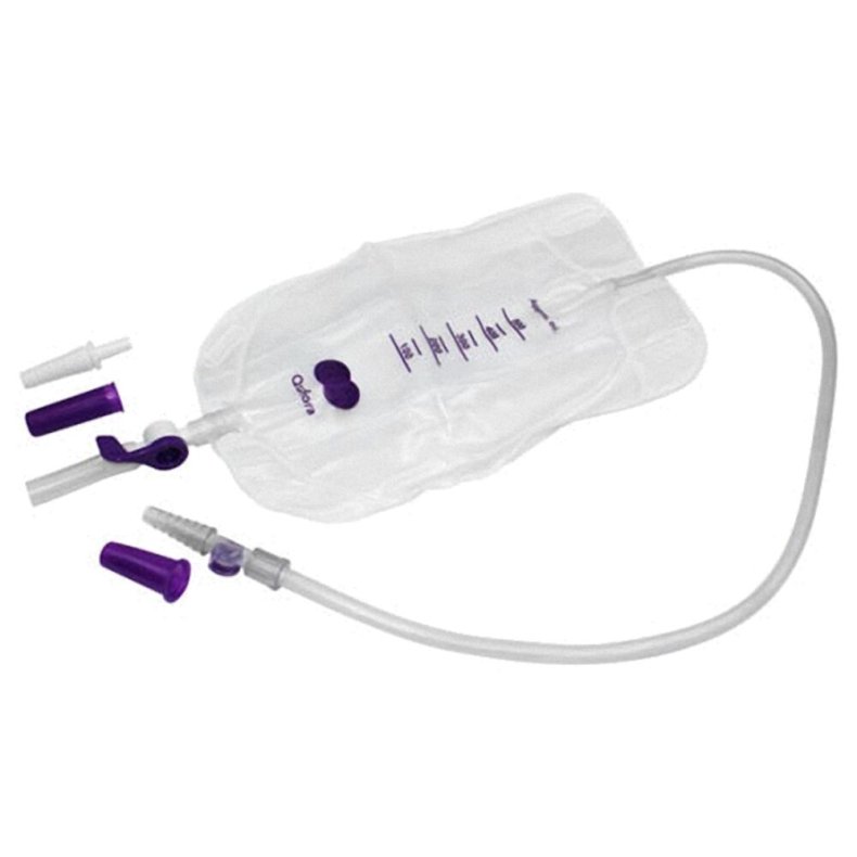 Urinpose, benpose, Qufora, 50cm, 500 ml, flerkammer, NRV/Q-flow, NW bagside, just�rbar slange, nattilkobling, n�lefrit pr�veudtag, steril *Denne vare tages ikke retur*