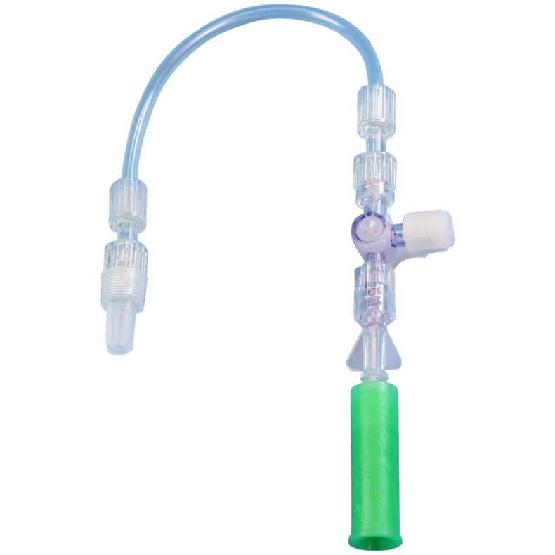 Konnektor, Mediplast, 30cm, gr�n, til dr�nage, 3-vejs stophane, luerlock, tragt *Denne vare tages ikke retur*