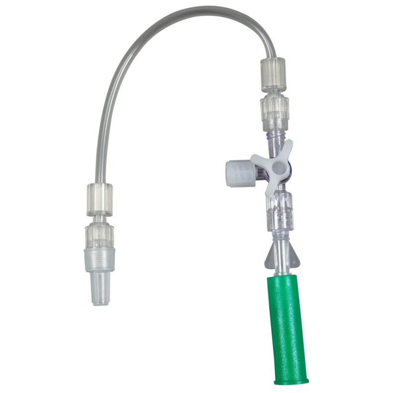 Konnektor, Mediplast, 15cm, gr�n, til dr�nage, 3-vejs stophane, han luerlock, tragt *Denne vare tages ikke retur*
